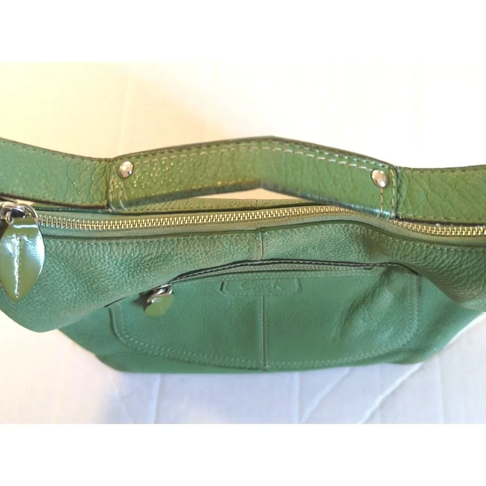 Rare Authentic Vtg Coach Penelope Shoulder Bag Leaf Green Pebbled Leather - Picture 11 of 11
